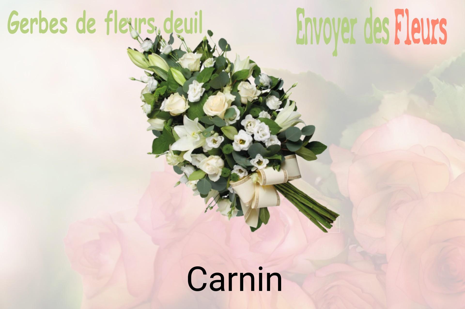 Gerbe de fleurs de deuil livrée à Carnin